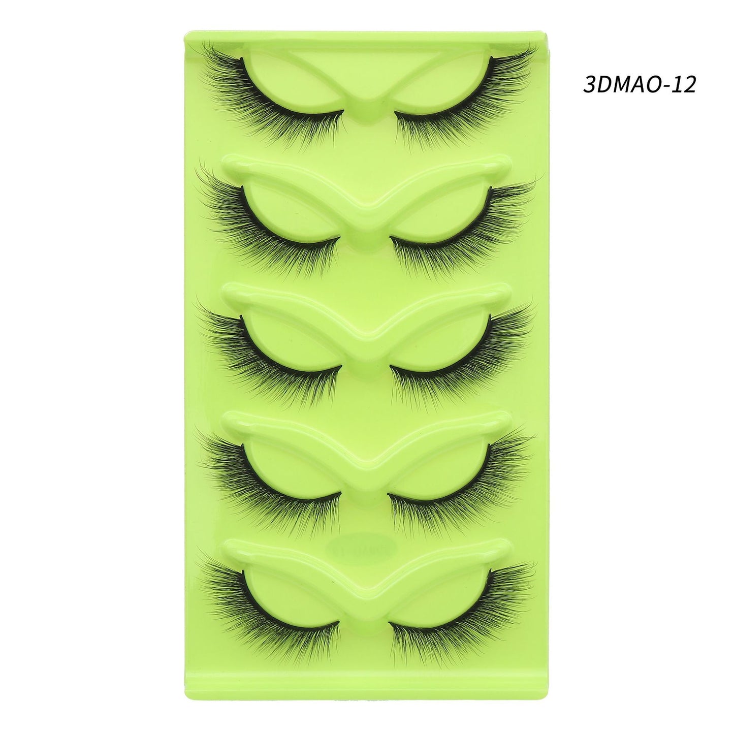 European and American oblique flying 5 pairs of green fox eye cat eye false eyelashes thick curled simulation fox eyelashes