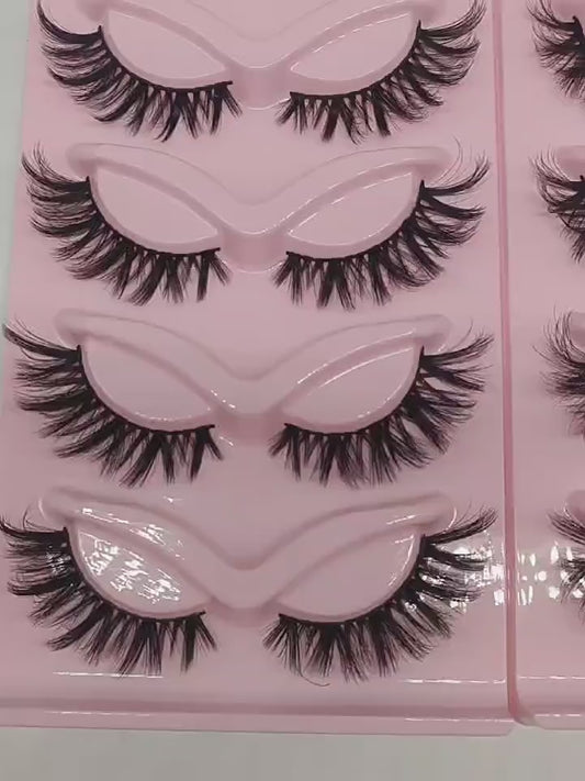 European and American style, cat-eye fox style, oblique false eyelashes, thick and natural style, one-piece black stem eyelashes
